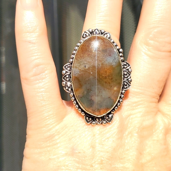 New Moss Agate 925 Silver Ring. - Picture 2 of 10